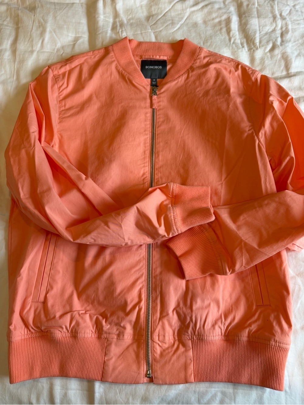 Bonobos Coral-Orange Bomber Jacket